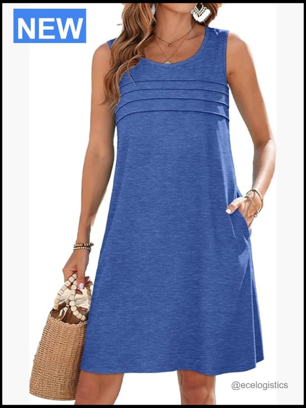 Sleeveless Swing Dress with Pockets Casual Summer Sundress